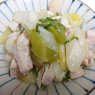 ネギと水菜入り☆むね肉の塩焼き